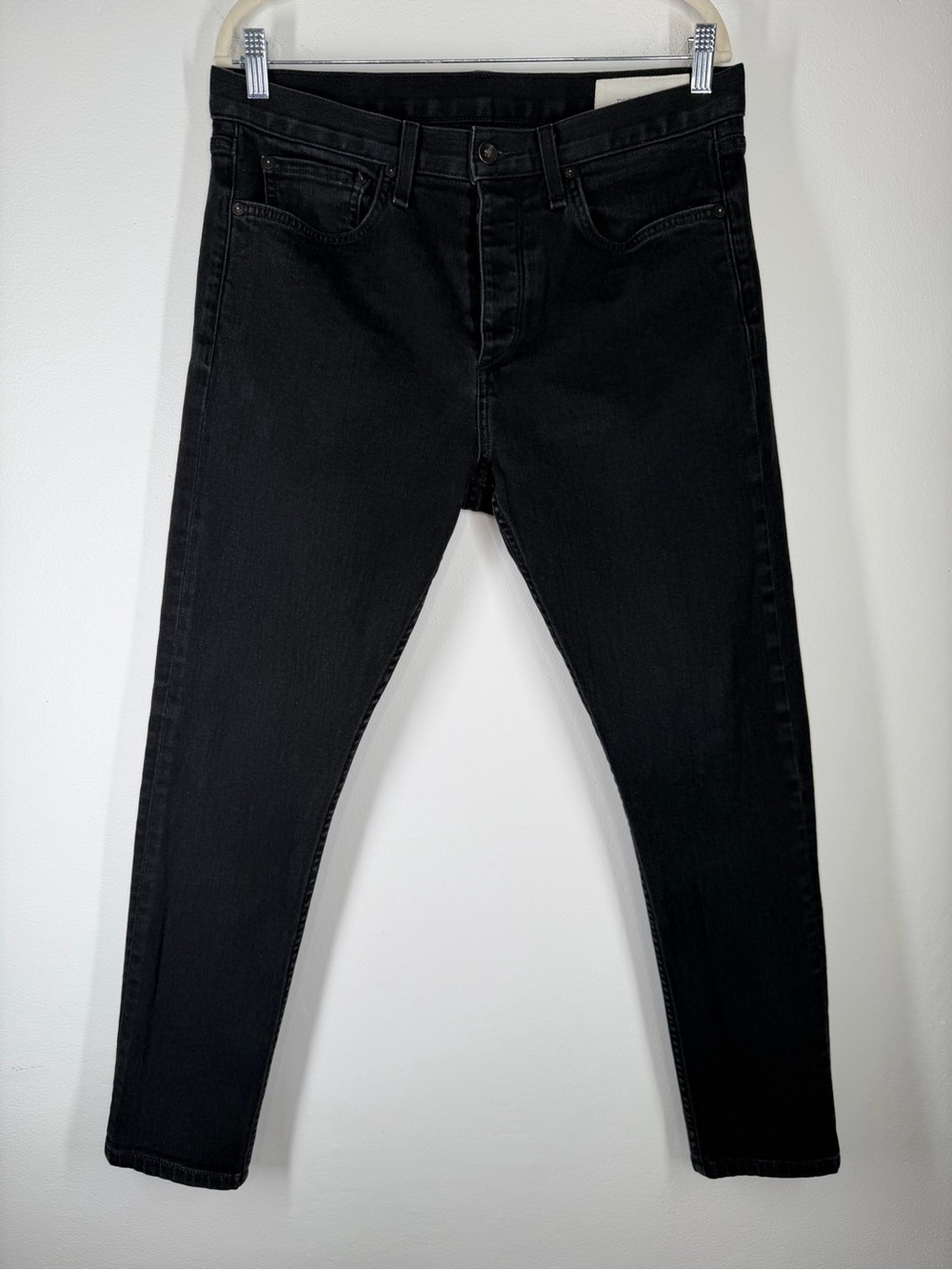 Rag & Bone Fit 1 Extra Slim Black Denim Jeans Button Fly Men’s Size 34